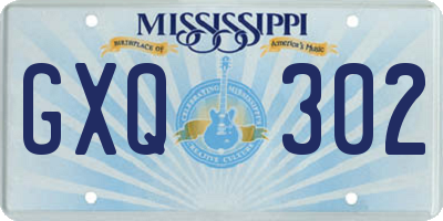 MS license plate GXQ302