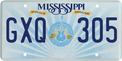 MS license plate GXQ305