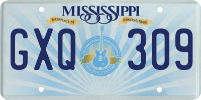 MS license plate GXQ309
