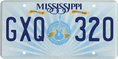 MS license plate GXQ320