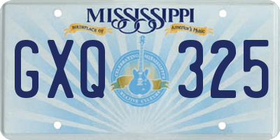MS license plate GXQ325