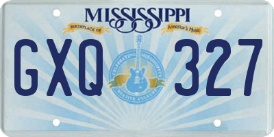 MS license plate GXQ327
