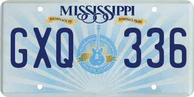MS license plate GXQ336