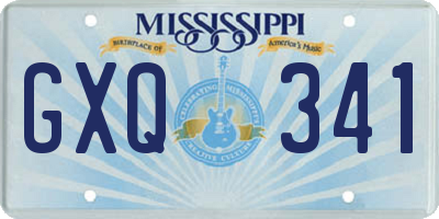 MS license plate GXQ341
