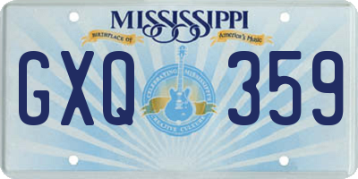 MS license plate GXQ359