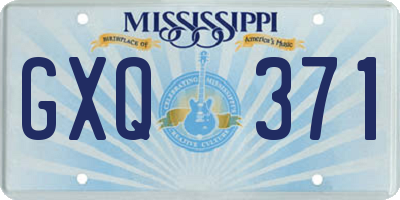 MS license plate GXQ371
