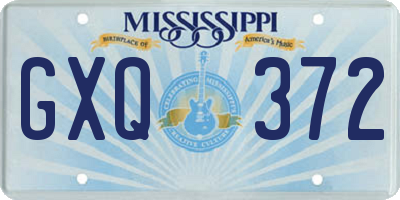 MS license plate GXQ372