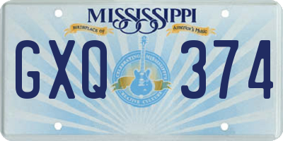 MS license plate GXQ374