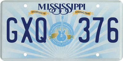 MS license plate GXQ376
