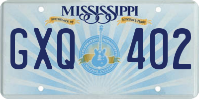 MS license plate GXQ402