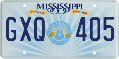 MS license plate GXQ405