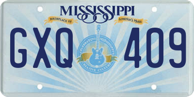 MS license plate GXQ409