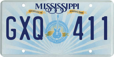 MS license plate GXQ411