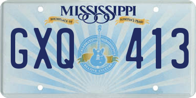 MS license plate GXQ413