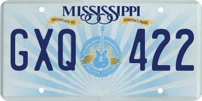 MS license plate GXQ422