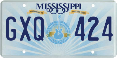 MS license plate GXQ424