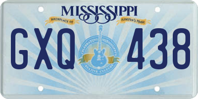 MS license plate GXQ438
