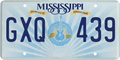 MS license plate GXQ439