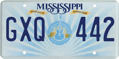 MS license plate GXQ442
