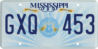 MS license plate GXQ453