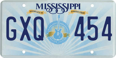 MS license plate GXQ454