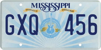 MS license plate GXQ456