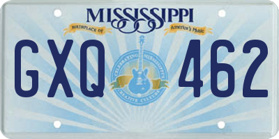 MS license plate GXQ462