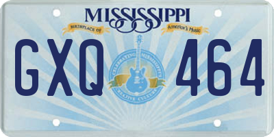 MS license plate GXQ464