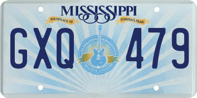MS license plate GXQ479