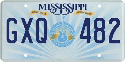 MS license plate GXQ482