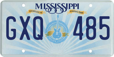 MS license plate GXQ485