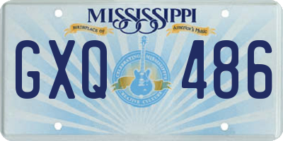 MS license plate GXQ486
