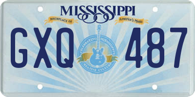 MS license plate GXQ487