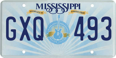 MS license plate GXQ493