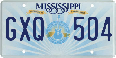 MS license plate GXQ504