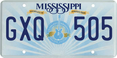 MS license plate GXQ505