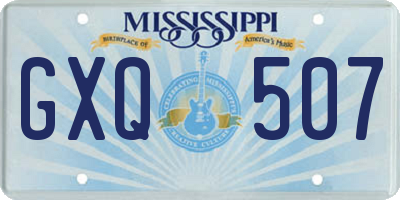 MS license plate GXQ507