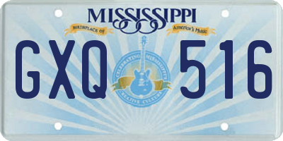 MS license plate GXQ516