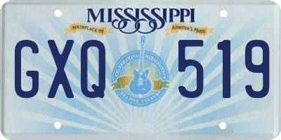 MS license plate GXQ519
