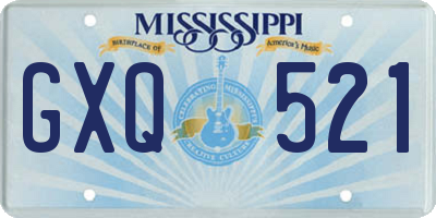 MS license plate GXQ521