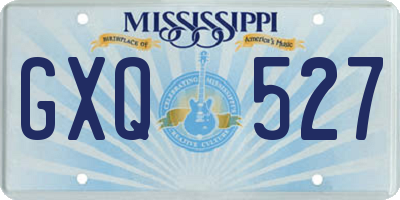 MS license plate GXQ527