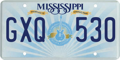 MS license plate GXQ530