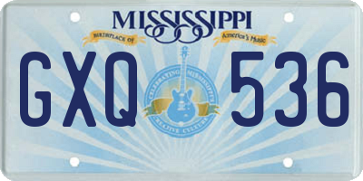 MS license plate GXQ536