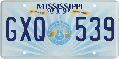 MS license plate GXQ539