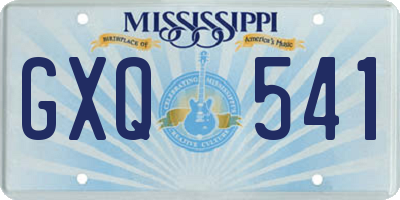 MS license plate GXQ541