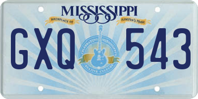 MS license plate GXQ543