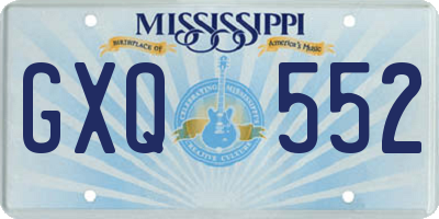 MS license plate GXQ552