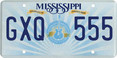 MS license plate GXQ555