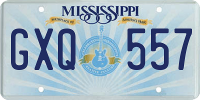MS license plate GXQ557