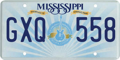 MS license plate GXQ558